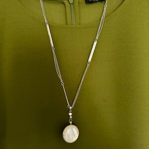 Lucky Brand Aged Silver-Tone Reversible Pendant Necklace
